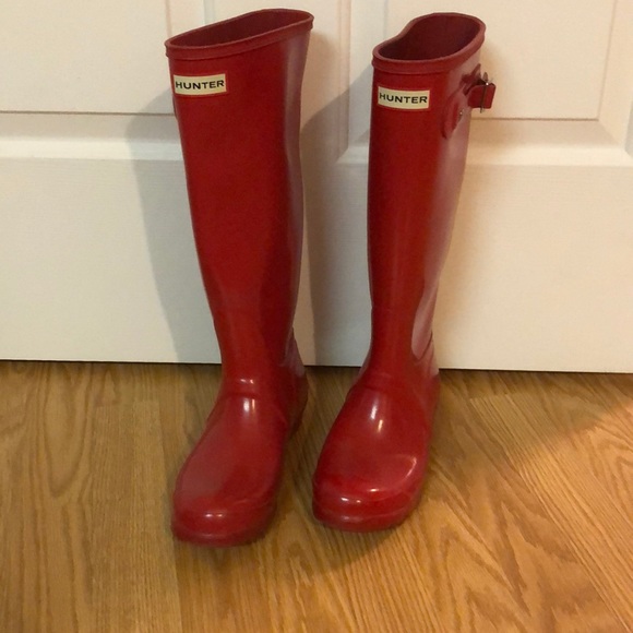 Hunter Shoes - Red gloss Hunter rain boots